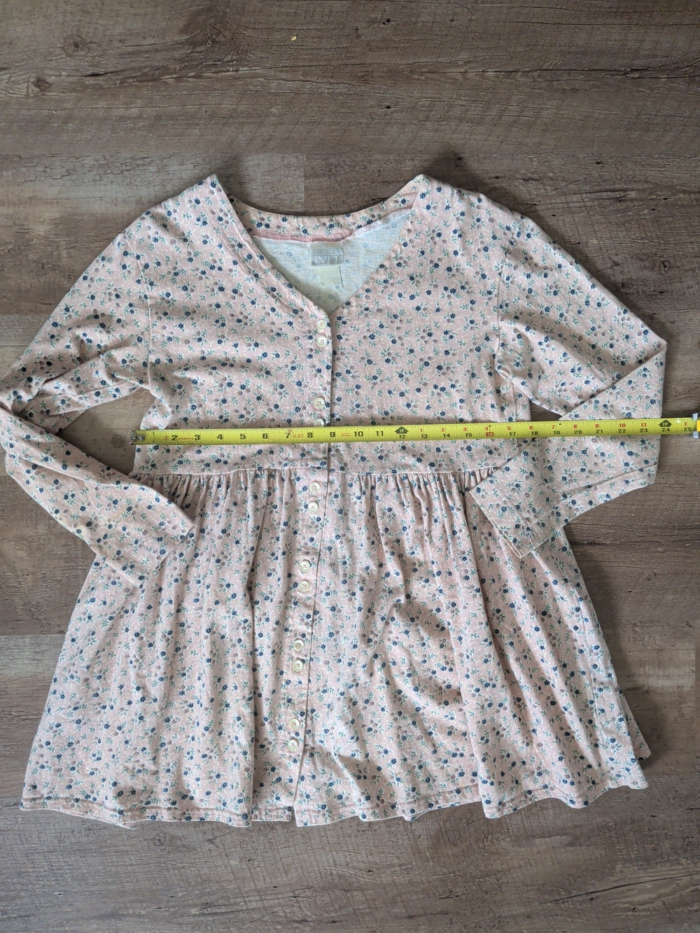 Vintage 1990s 90s Babydoll Floral Tunic  Cottage Core Lolita